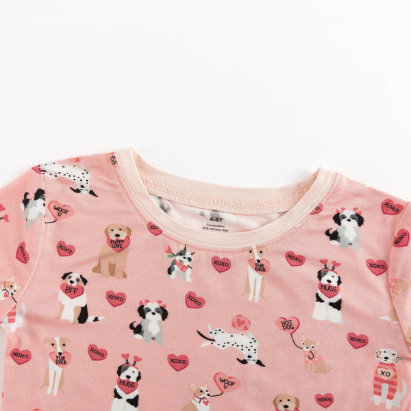 Pups & Kisses (Long Sleeve PJ) - Pink