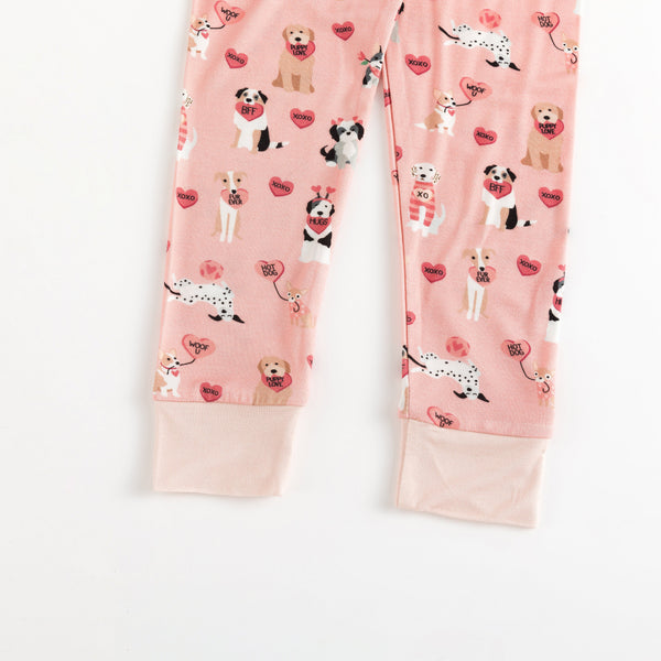 Pups & Kisses (Long Sleeve PJ) - Pink