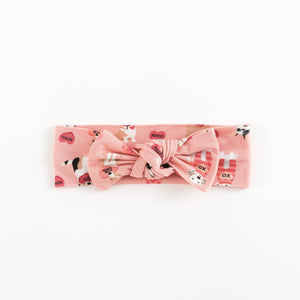 Pups & Kisses (Bow Headband) - Pink