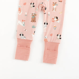 Puppy Egg Hunt (Convertible Zip Footies) - Pink