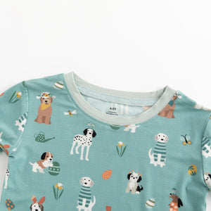 Puppy Egg Hunt (Long Sleeve PJ) - Aquamarine