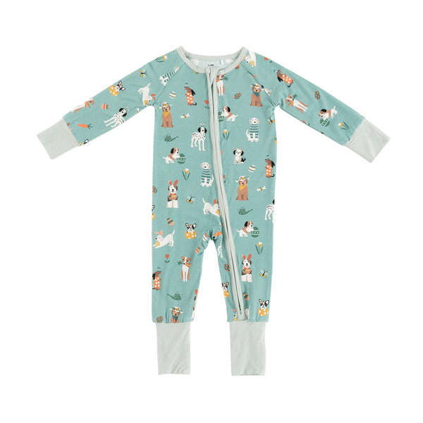 Puppy Egg Hunt (Convertible Zip Footies) - Aquamarine