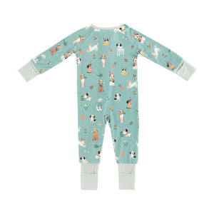 Puppy Egg Hunt (Convertible Zip Footies) - Aquamarine