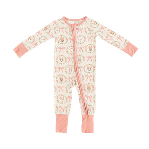 Bows & Bunnies (Convertible Zip Footies)