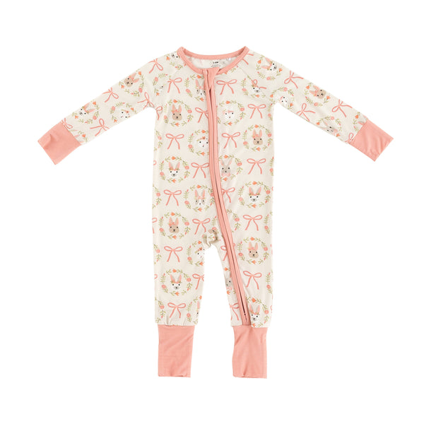 Bows & Bunnies (Convertible Zip Footies)