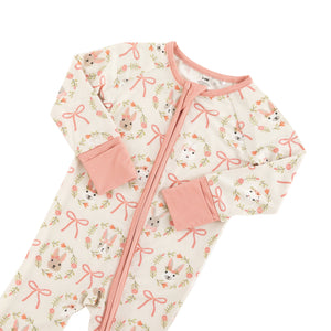 Bows & Bunnies (Convertible Zip Footies)
