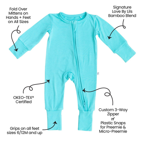 Lagoon Solid Bamboo Convertible Footie