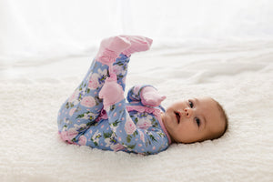 Lillian Floral Bamboo Ruffle Convertible Footie (2T-4T)
