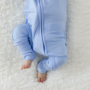 Lillian Trisomy 18 Blue Bamboo Convertible Footie (2T-4T)