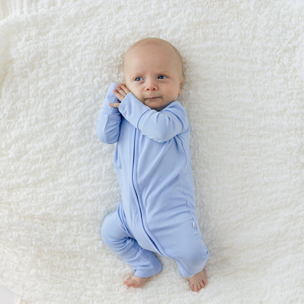 Lillian Trisomy 18 Blue Bamboo Convertible Footie (2T-4T)