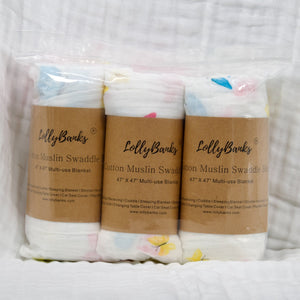 Colorful Butterfly Swaddle Blanket