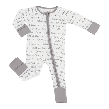 Child Of God Baby Bamboo Pajamas, 2-Way Zipper Baby Romper
