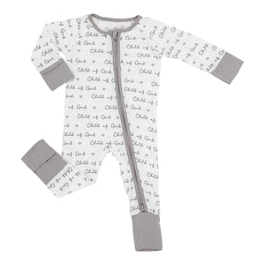 Child Of God Baby Bamboo Pajamas, 2-Way Zipper Baby Romper