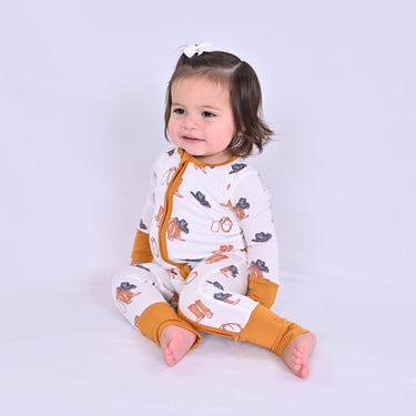 LollyBanks Life Is Better In Boots Bamboo Zipper One-Piece Pajama