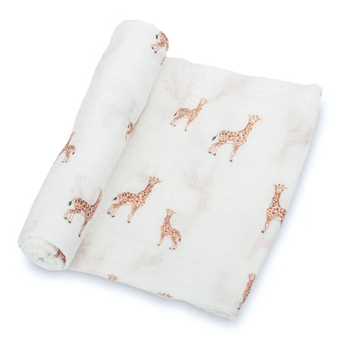 Baby Giraffe Swaddle Blankets: 47" x 47" 100% Muslin Cotton - MOOGCO Baby