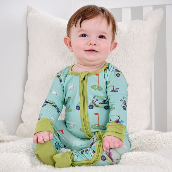 Golf A Round Zipper One Piece Pajama