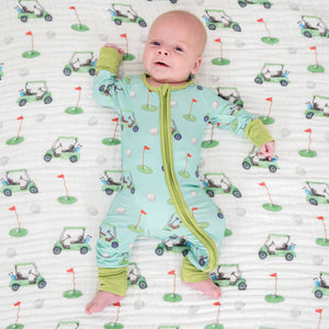 Golf A Round Zipper One Piece Pajama