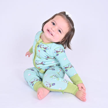 LollyBanks Golf A Round Zipper One Piece Pajama Bamboo Blend