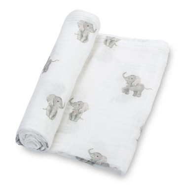 Baby Elephant Muslin Swaddle Blanket - MOOGCO Baby