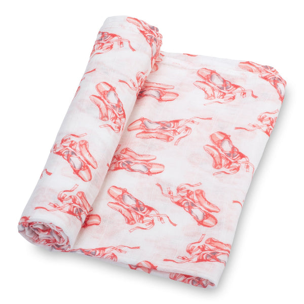 On Pointe Ballet Shoe Baby Swaddle Blanket