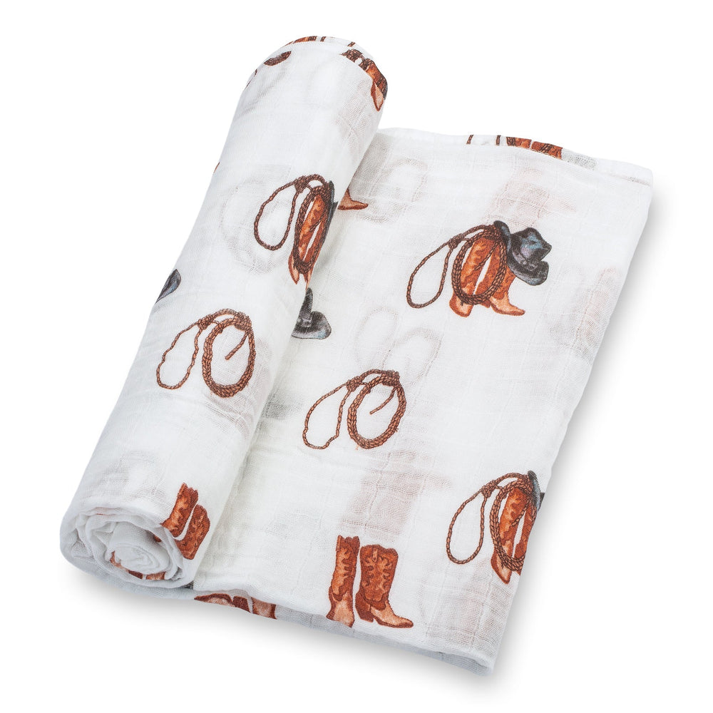 Life Is Better In Boots Baby Muslin Swaddle Blanket