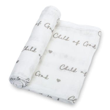 Child of God Baby Muslin Swaddle Blanket - soft, breathable, and perfect for wrapping your little one in comfort.