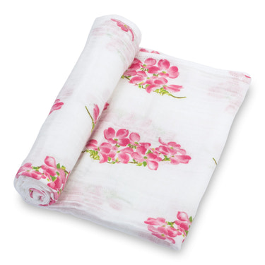 Dogwoods In Bloom Baby Muslin Swaddle Blanket - MOOGCO Baby