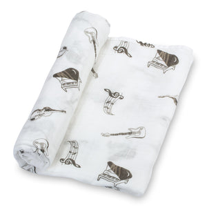 Chello There Baby Muslin Music Swaddle Blanket - MOOGCO Baby