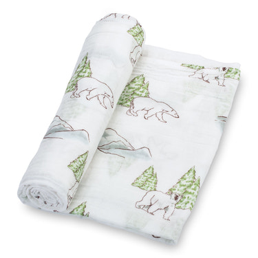 Chill Out Polar Bear Baby Muslin Swaddle Blanket - MOOGCO Baby
