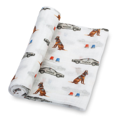 Policeman Baby Muslin Swaddle Blanket - MOOGCO Baby