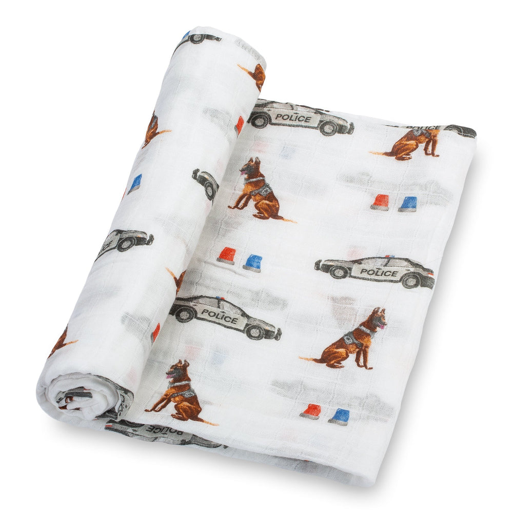 Policeman Baby Muslin Swaddle Blanket