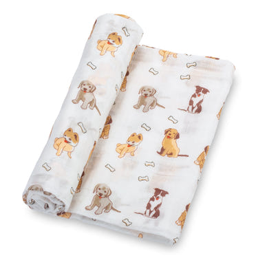 Woof Woof Baby Muslin Swaddle Blanket - MOOGCO Baby