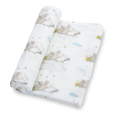 Bunny Loves You Baby Muslin Swaddle Blanket - MOOGCO Baby
