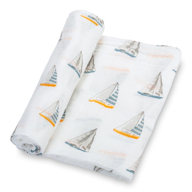 Sailing Away Baby Muslin Swaddle Blanket - MOOGCO Baby