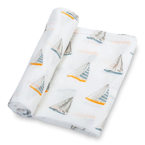 Lobster Sailboat - Baby Muslin Swaddle Blanket Set 3 Pack