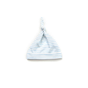 Sky Blue Stripe Organic Top Knot Hat