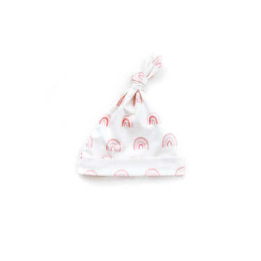 Pink Rainbow Organic Top Knot Hat