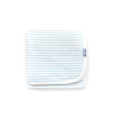 Sky Blue Stripe Organic Blanket