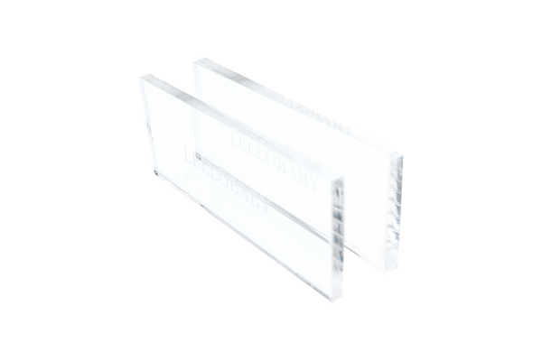 LELLobaby™ 6mm Thick Premier Edition Acrylic Diaper Changing Tray PLUS+ at an angle, stylish and functional for baby care.