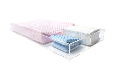LELLobaby™ 8mm Thick Deluxe Acrylic Diaper Changing Tray PLUS+ for stylish and safe baby changing.