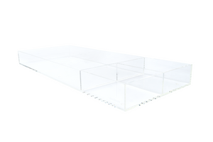 LELLobaby™ 8mm Thick Deluxe Acrylic Diaper Changing Tray PLUS+ at an angle, perfect for stylish and safe diaper changes.