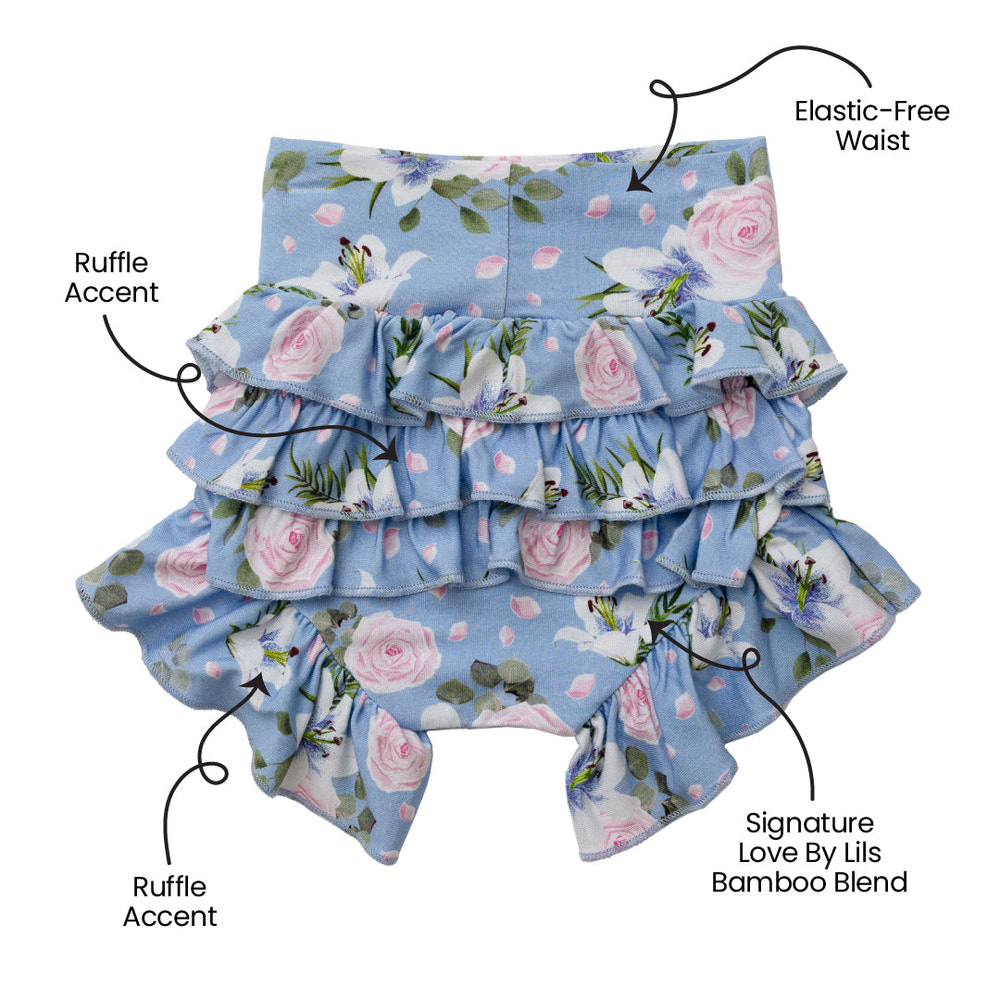 Lillian Floral Bamboo Ruffle Bummies