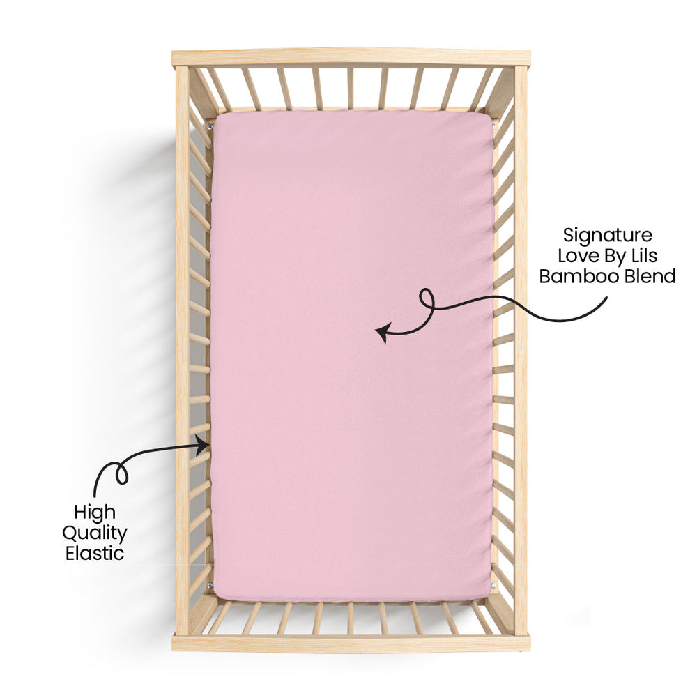 Lillian Pink Bamboo Crib Sheet