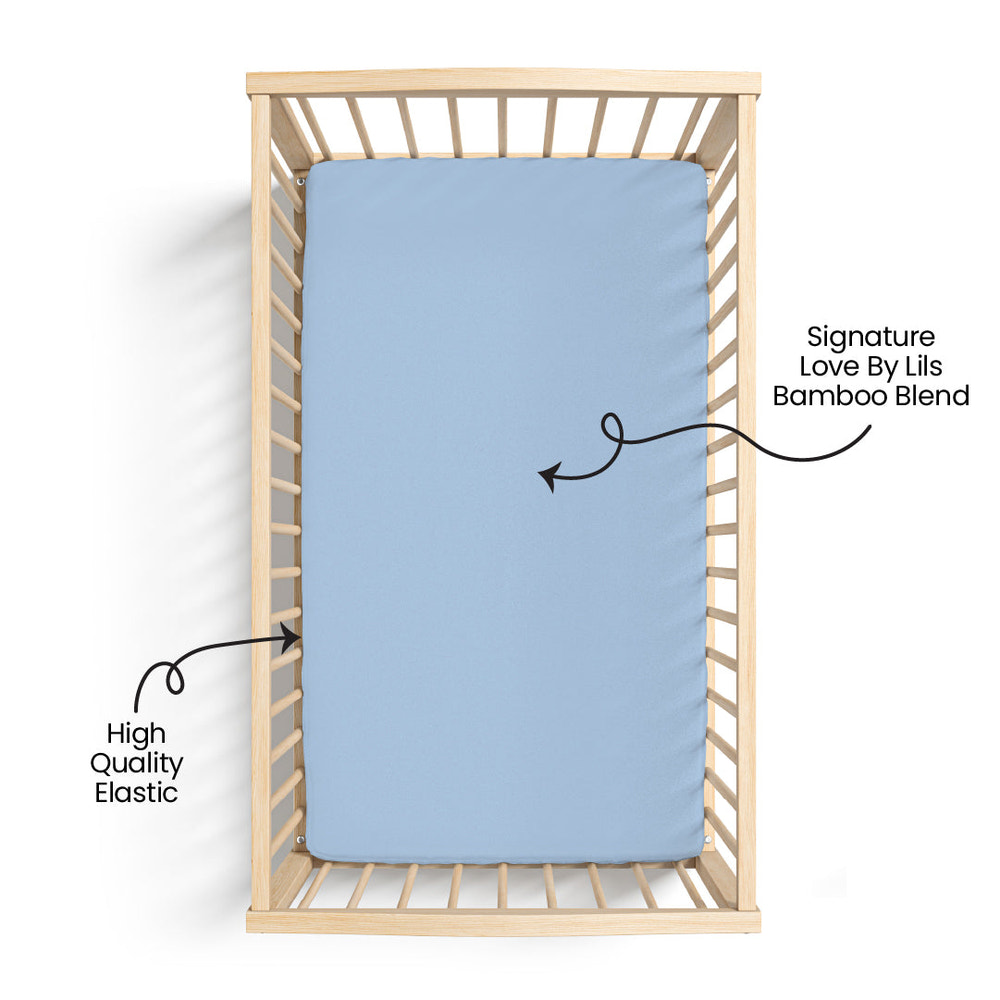 Lillian Trisomy 18 Blue Bamboo Crib Sheet - MOOGCO Baby