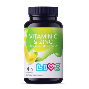 Vitamin C & Zinc supplement in lemon flavor for babies, promoting health and immunity.