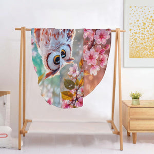 Personalized Owl Round Blanket – Custom Throw Gift