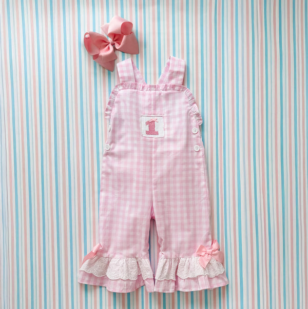 Girls Smocked First Birthday Longall - MOOGCO Baby