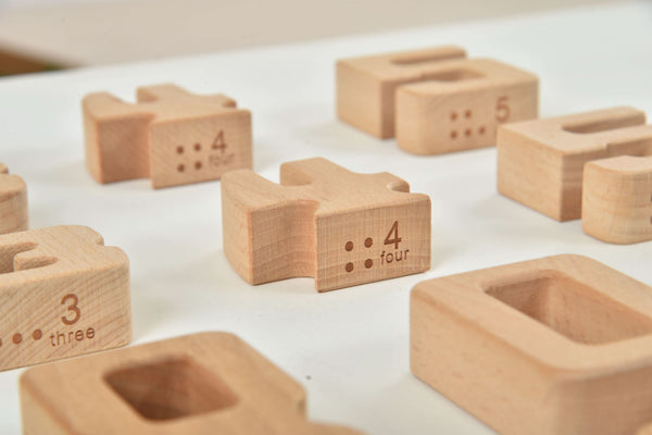 Montessori Wooden Number Height Blocks – Self-Correcting Math Learning Set