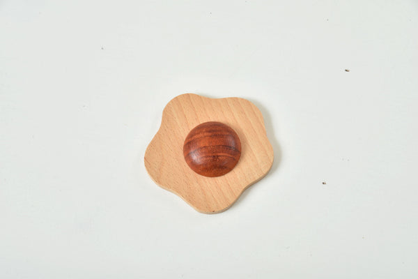 Wooden play food sets for kids' kitchen, showcasing colorful pieces from a side angle. Perfect for imaginative play!