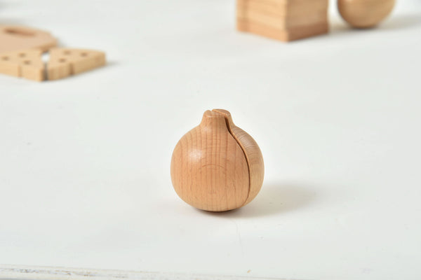 Wooden play food sets for kids' kitchen, perfect for indoor imaginative play and learning.